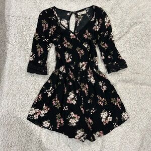 Hollister-Black Floral Romper